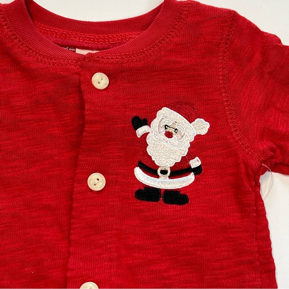 Starting Out Red Onesie Sleeper w/ Santa Claus Decal, Bottom Flap, NWT!! - Picture 3 of 6